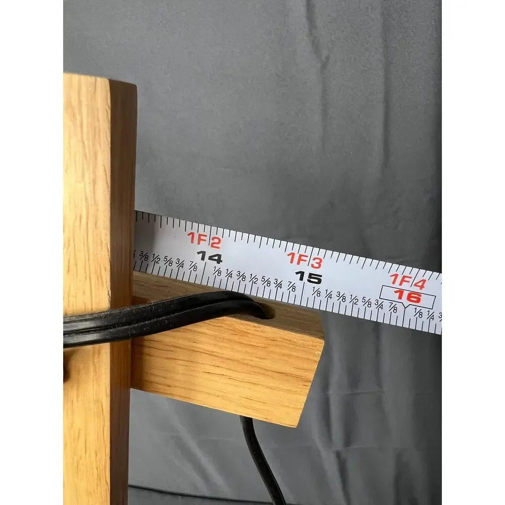Modern Wood and Metal Geometric Lamp
